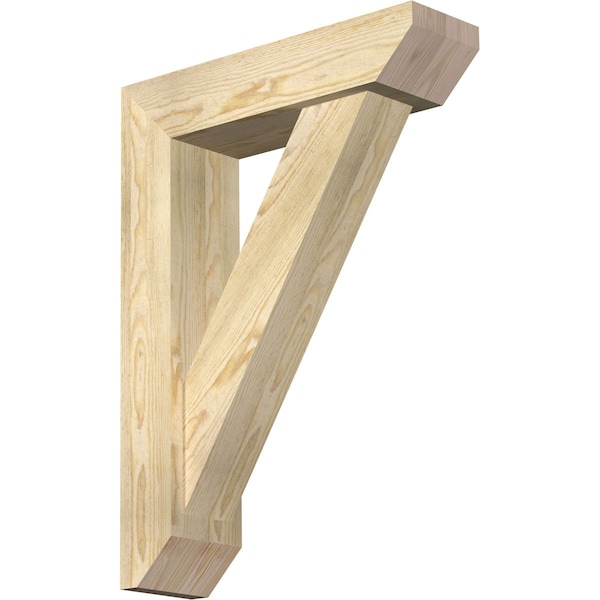 Ekena Millwork Traditional Slat Rough Sawn Bracket w/ Offset Brace, Douglas Fir, 6"W x 22"D x 30"H BKT0604X22X30TRA06RDF - main